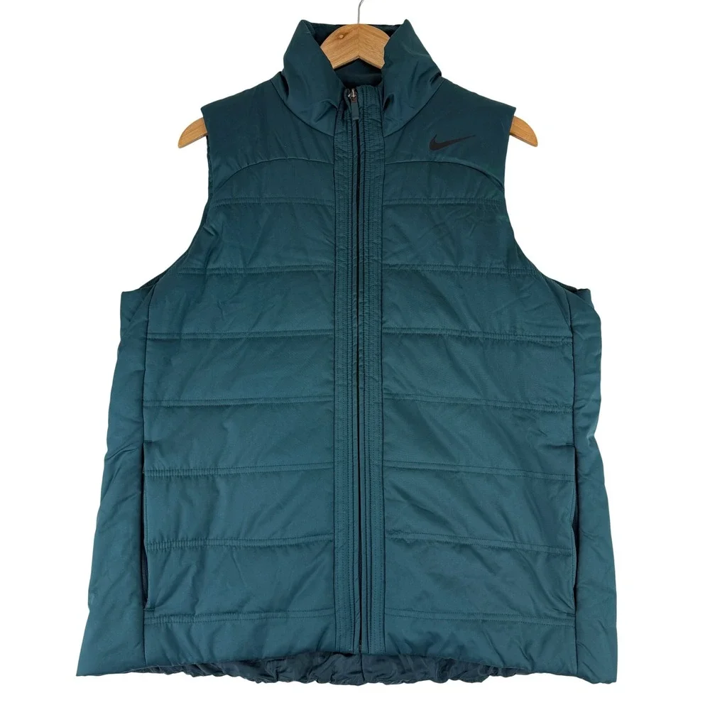 Nike Repel Puffer Vest Women XL Teal Green Quilted Full Zip 930359-372